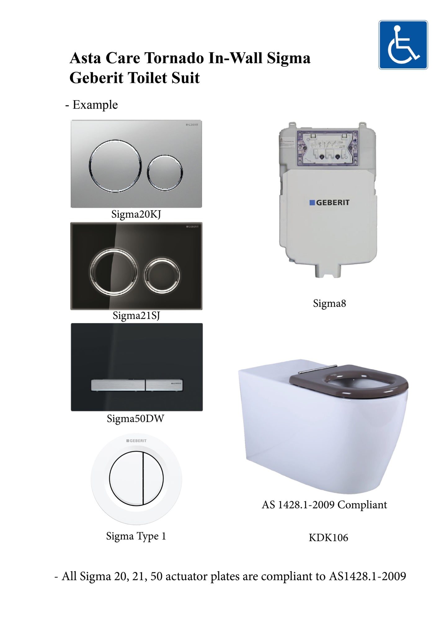 KDK106 Care White Floor-mounted, Wall-faced Toilet