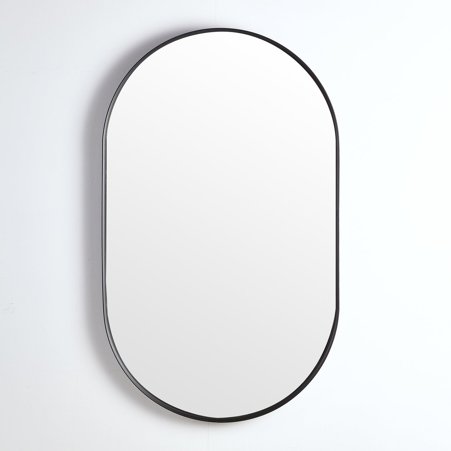 KOV4590F-MB Olivia Matte Black Oval Wall Mounted Mirror