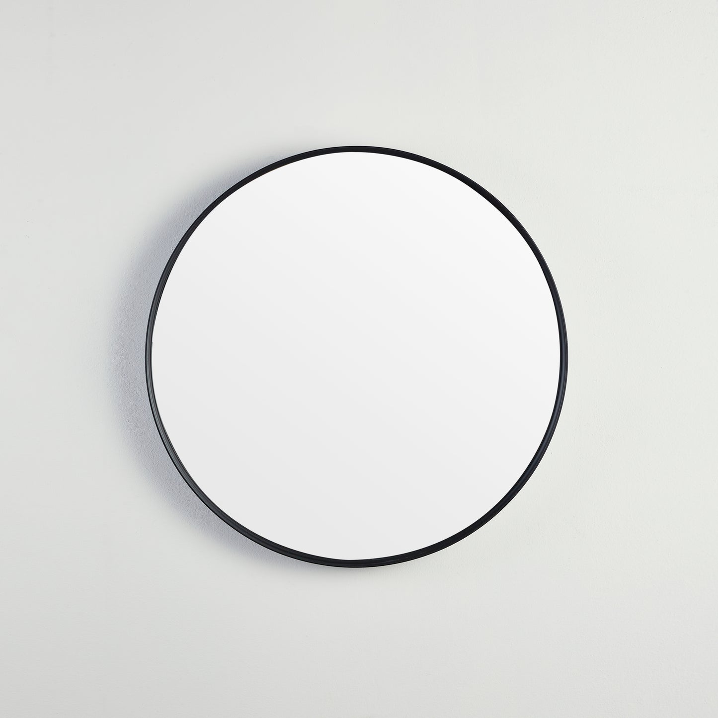 KR600F-MB Olivia Matte Black Round Wall Mounted Mirror