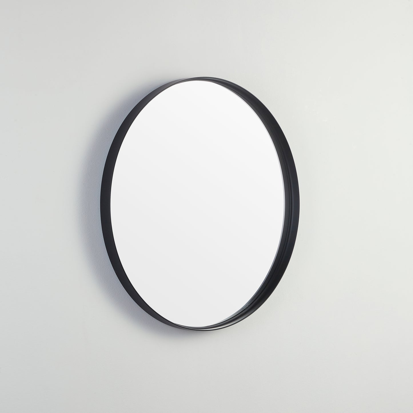 KR600F-MB Olivia Matte Black Round Wall Mounted Mirror