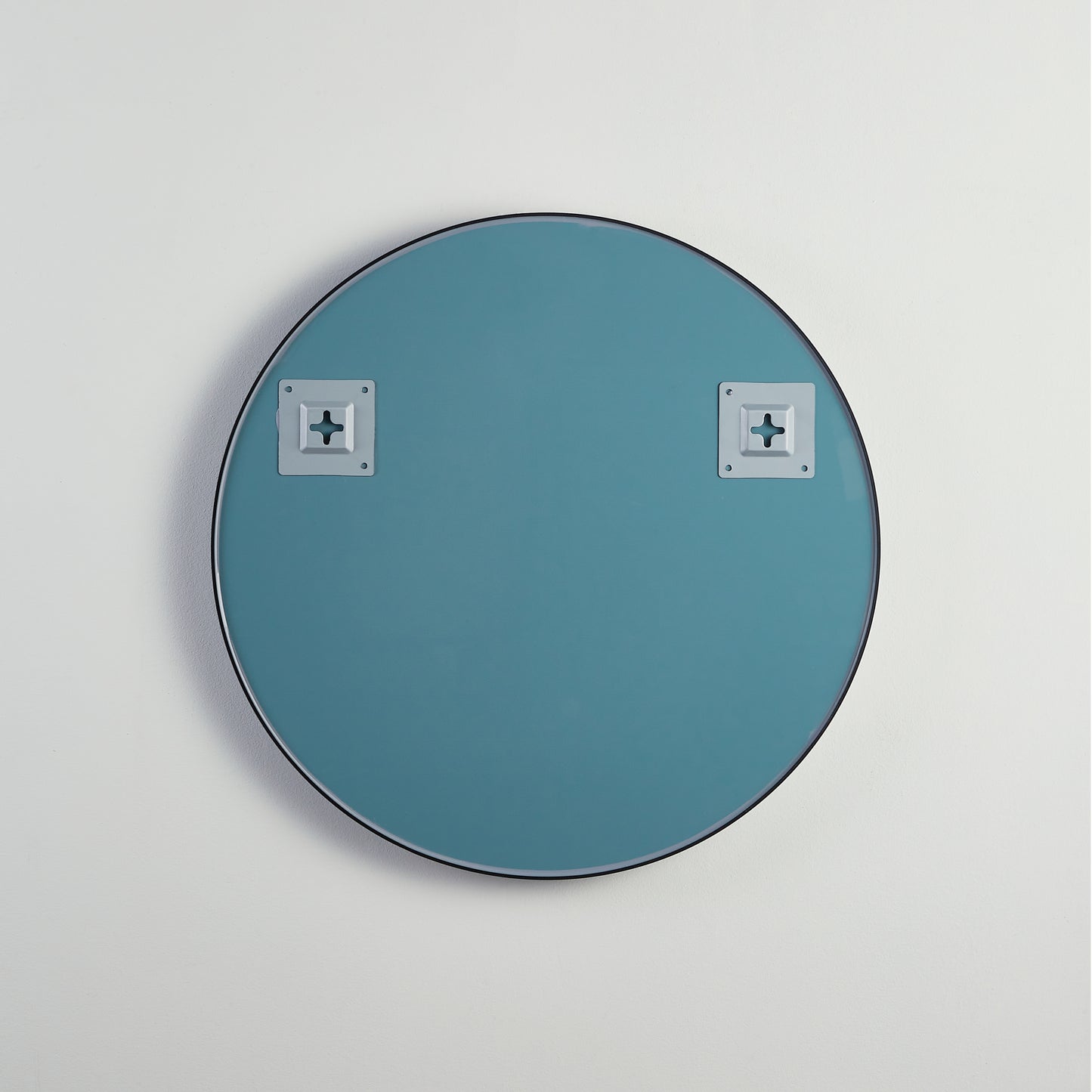 KR600F-MB Olivia Matte Black Round Wall Mounted Mirror