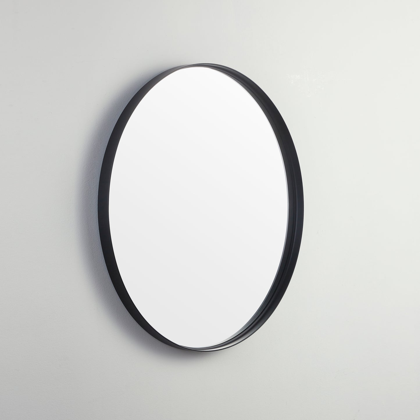 KR700F-MB Olivia Matte Black Round Wall Mounted Mirror
