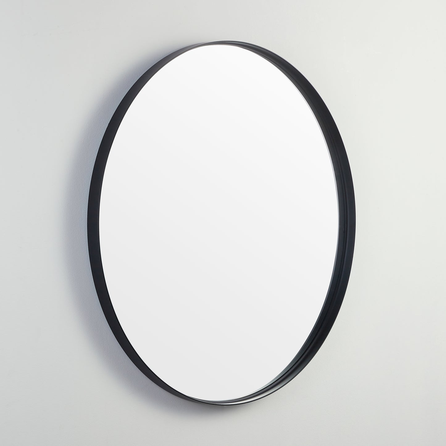 KR800F-MB Olivia Matte Black Round Wall Mounted Mirror