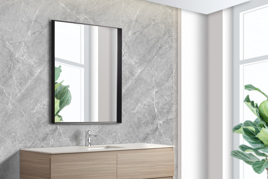 KS6075F-MB Qubist Matte Black Rectangular Wall Mounted Mirror
