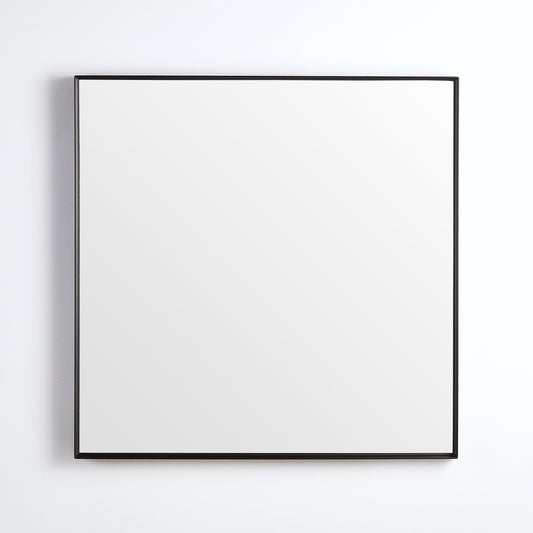 KS7575F-MB Qubist Matte Black Square Wall Mounted Mirror