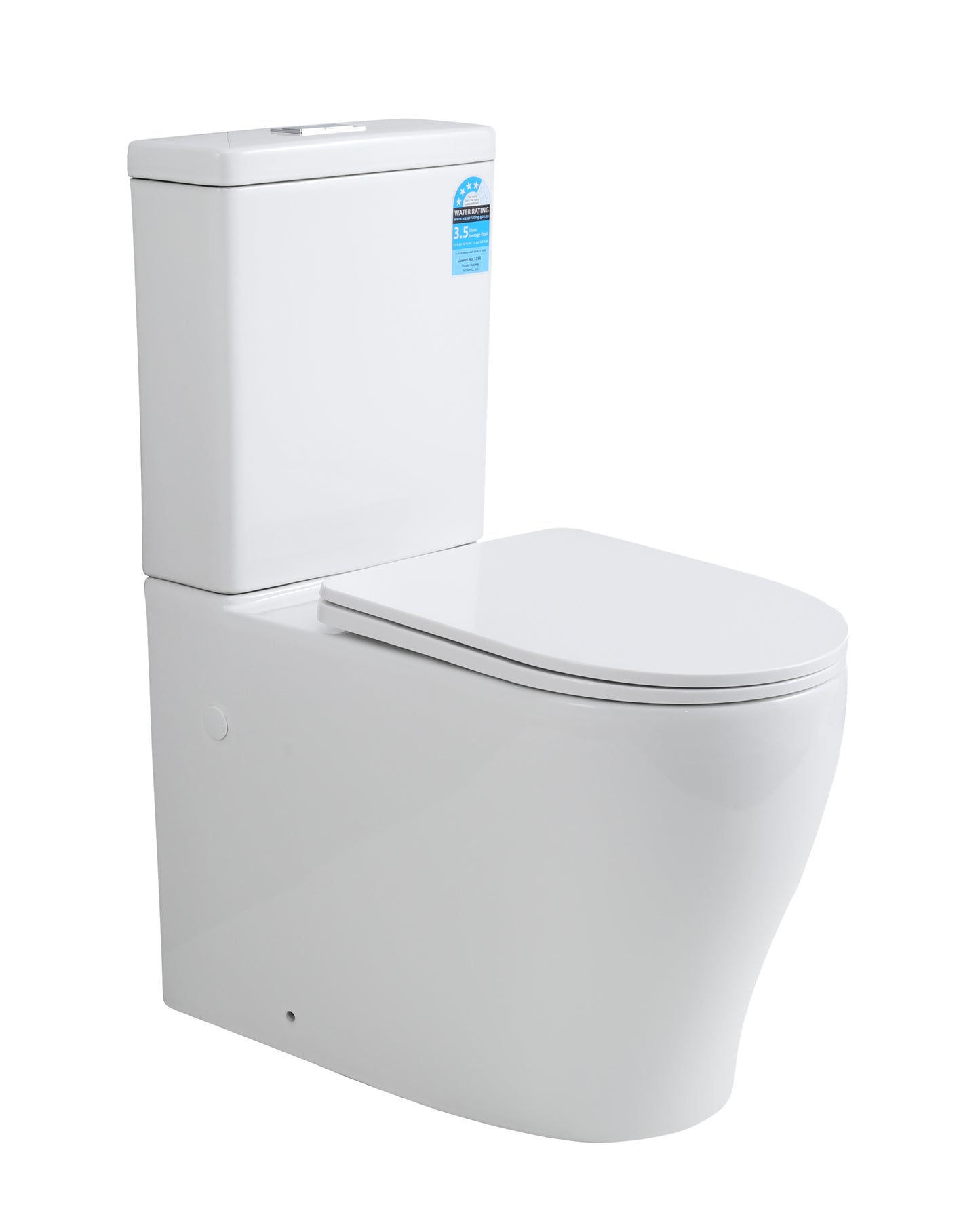 KDK028 Zeus White Free Standing Rimless Tornado Toilet Suite