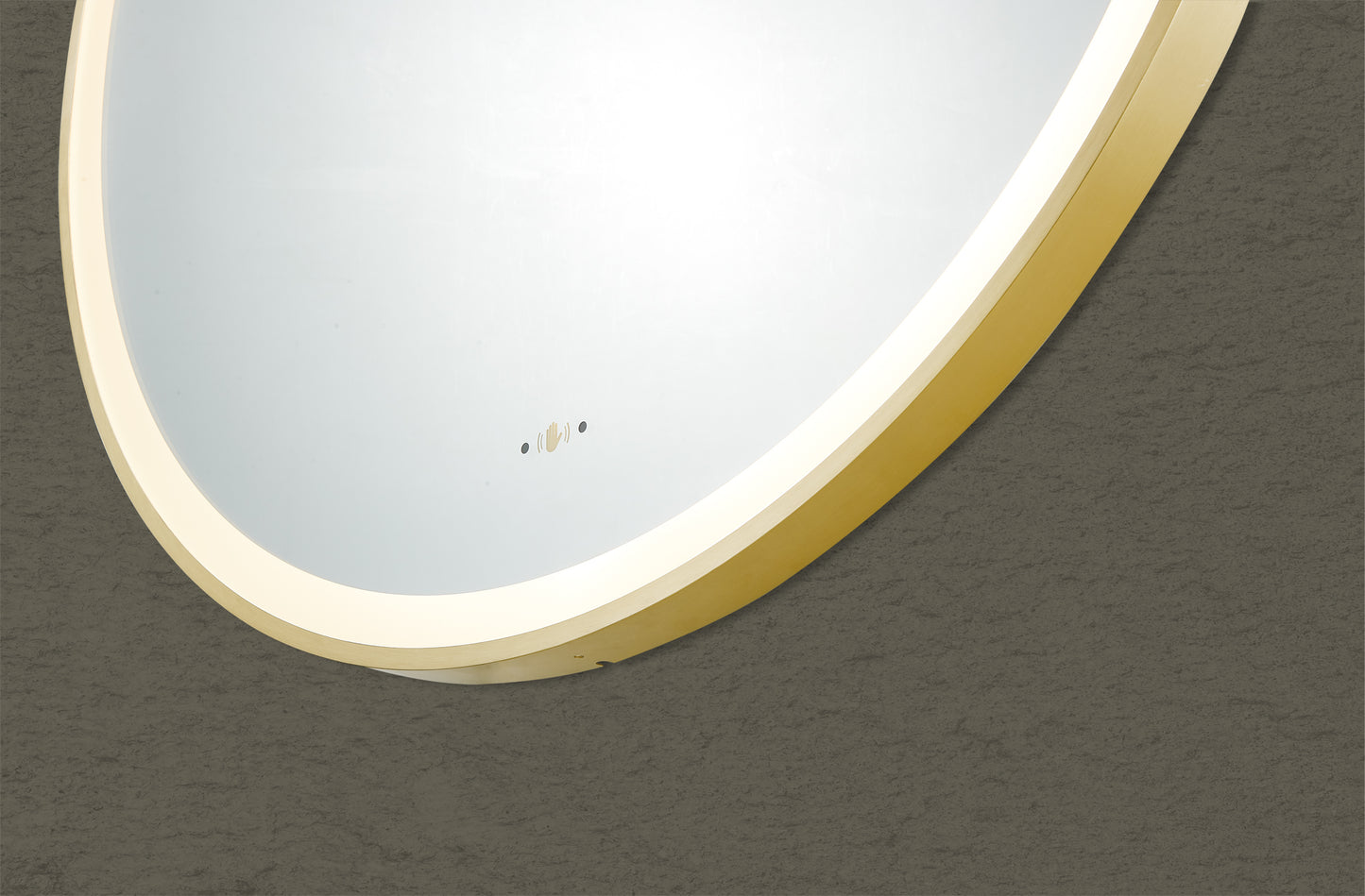 LFM600R-BG Luna Brushed, Electroplated Gold Round Wall Mounted Mirror