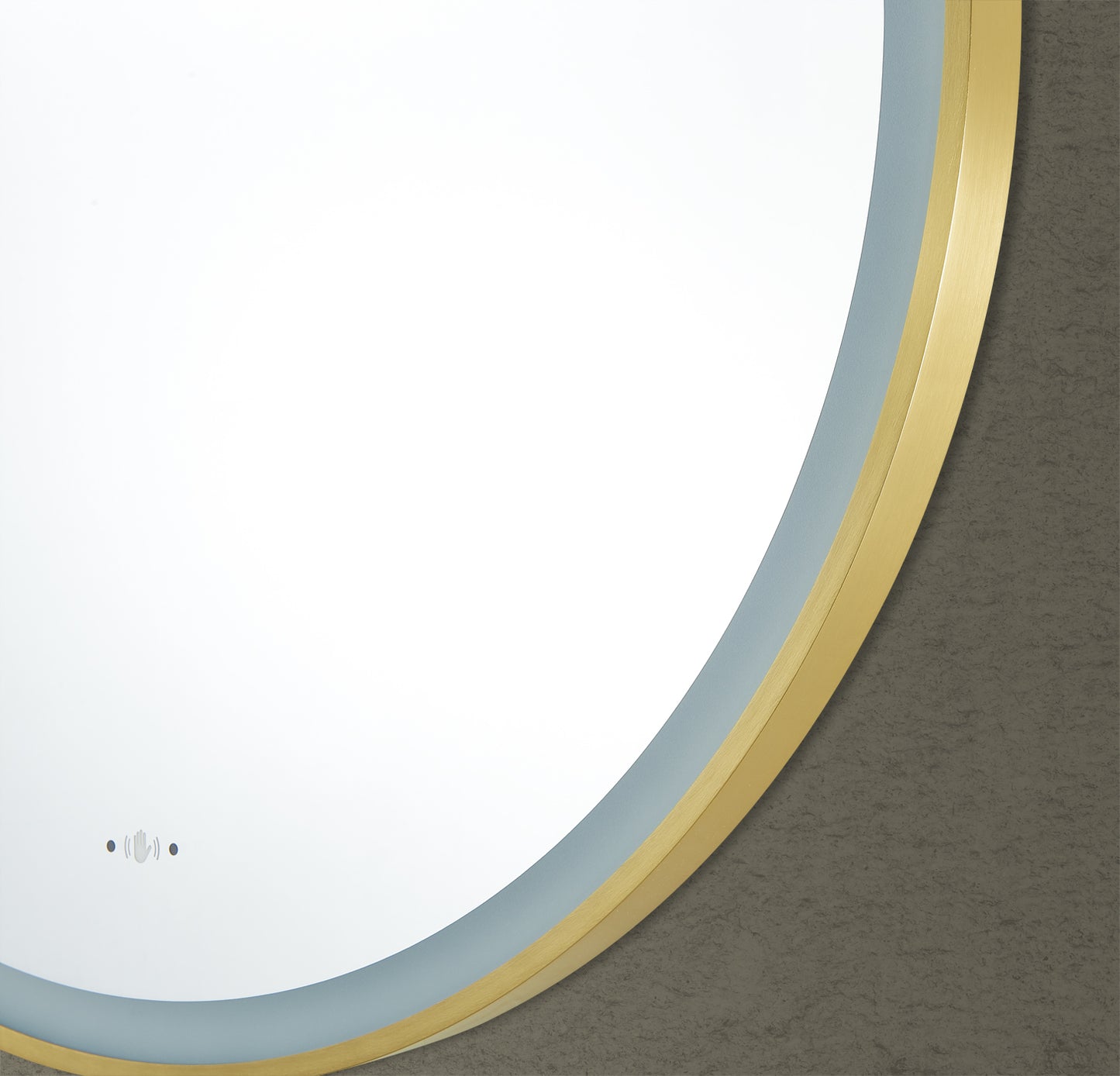LFM600R-BG Luna Brushed, Electroplated Gold Round Wall Mounted Mirror