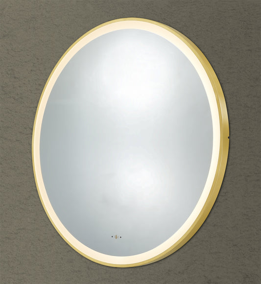 LFM800R-BG Luna Brushed Gold Round Mirror