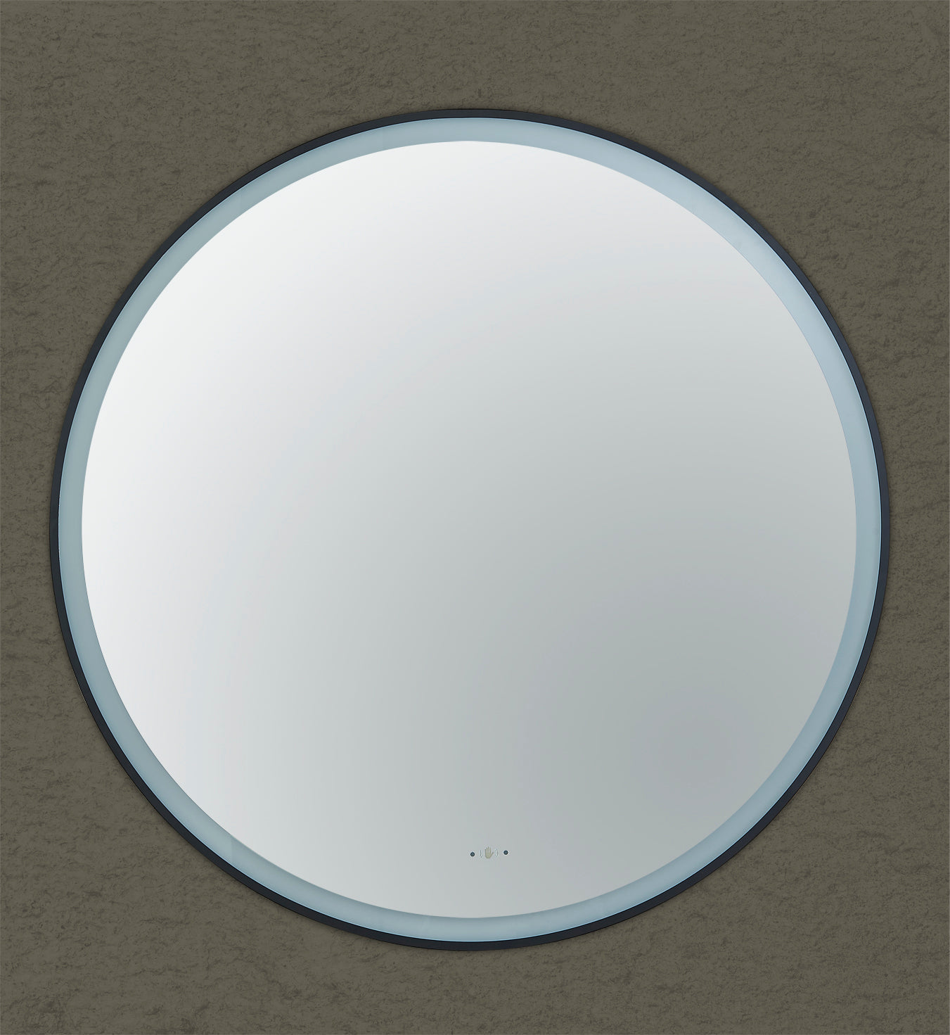 LFM800R-MB Luna Matte, Electroplated Black Round Wall Mounted Mirror
