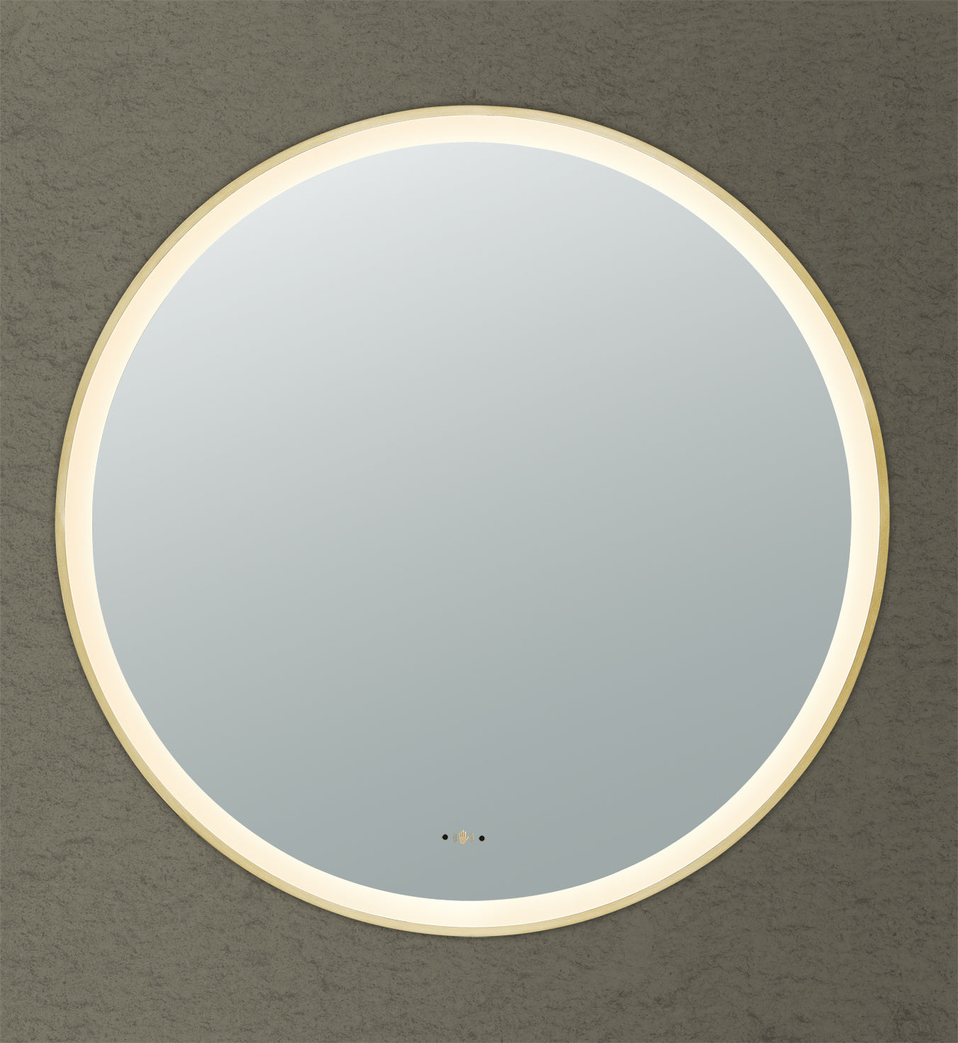 LFM900R-BG Luna Brushed, Electroplated Gold Round Wall Mounted Mirror