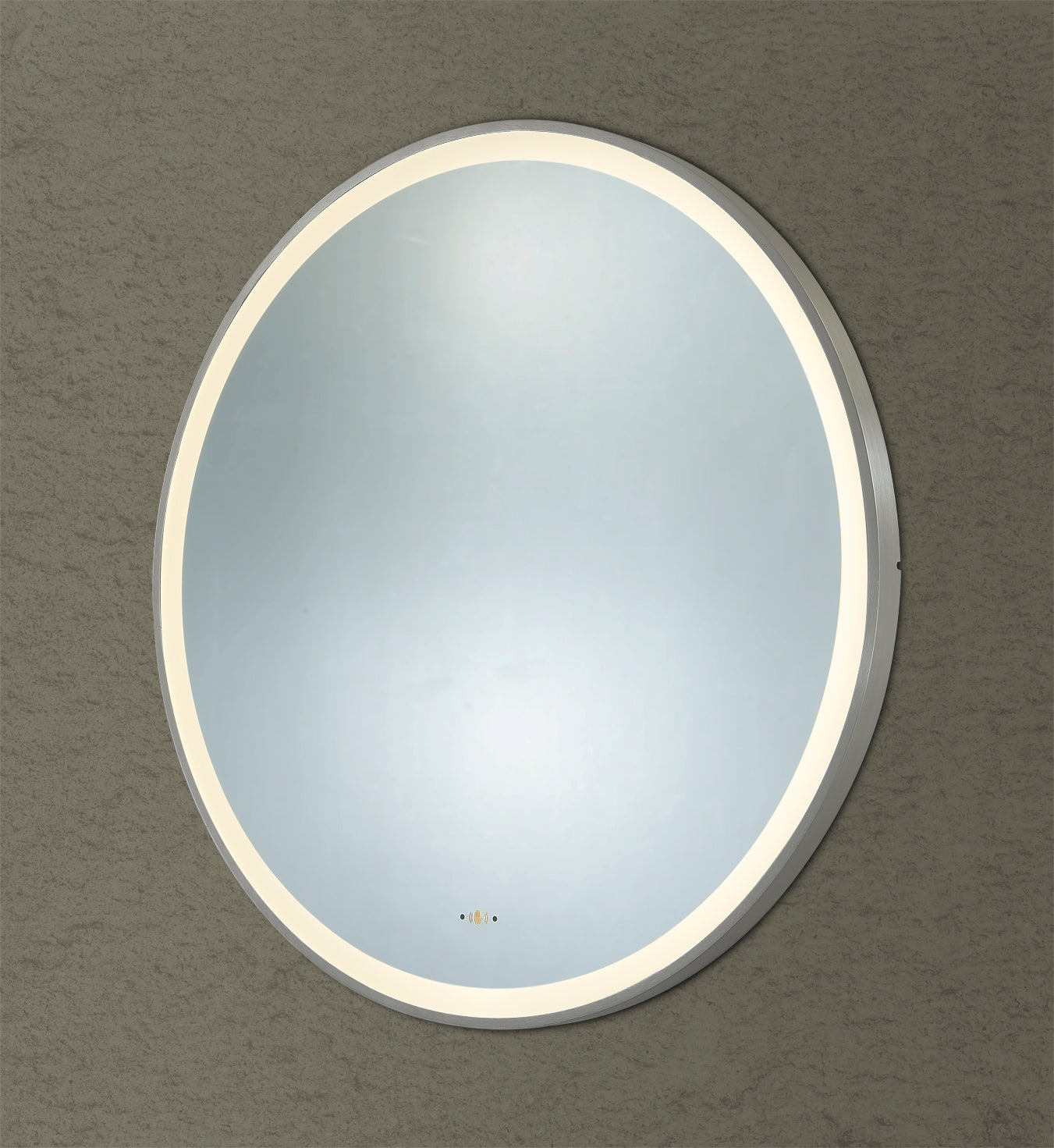 LFM900R-GM Luna Electroplated Gun Metal Round Wall Mounted Mirror