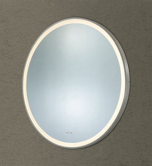 LFM900R-GM Luna Electroplated Gun Metal Round Wall Mounted Mirror