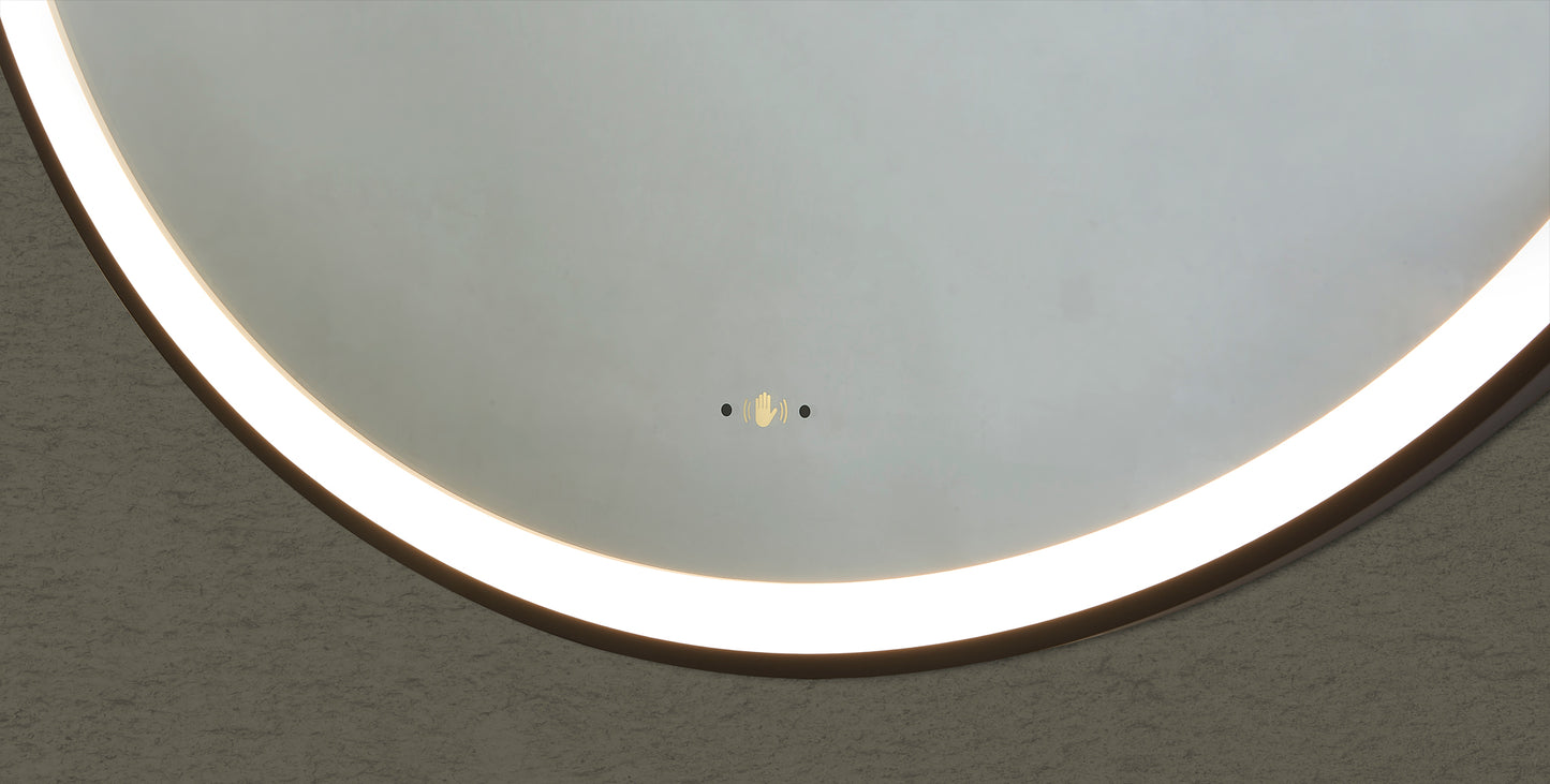 LFM900R-MB Luna Matte, Electroplated Black Round Mirror