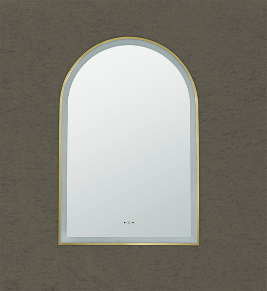LFMAR6090-BG Aura Brushed Gold Rectangular Wall Mounted Mirror