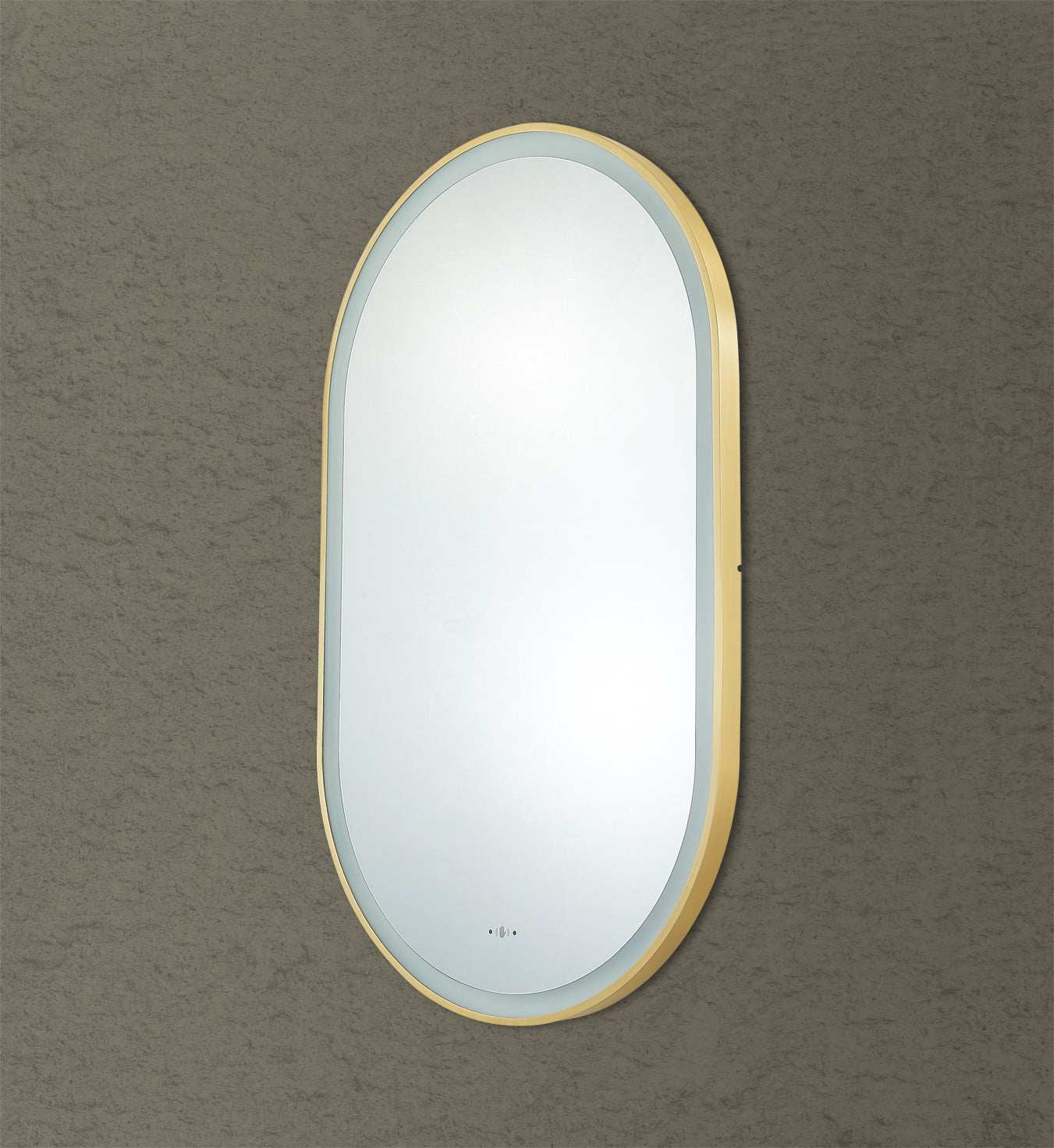 LFMOV4590-BG Olivia Powder Coated, Brushed Gold Oval Wall Mounted Mirror