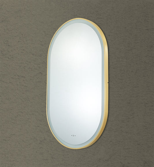 LFMOV4590-BG Olivia Powder Coated, Brushed Gold Oval Wall Mounted Mirror