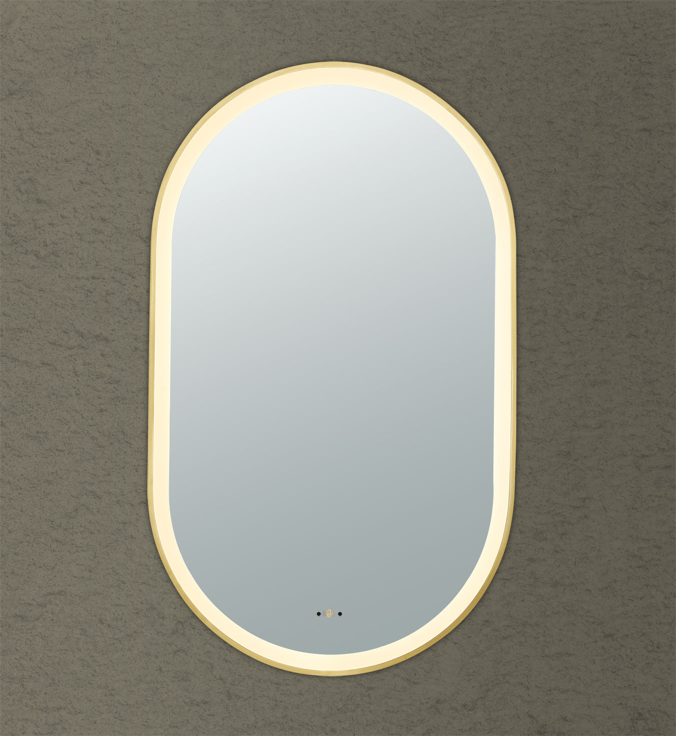 LFMOV4590-BG Olivia Powder Coated, Brushed Gold Oval Wall Mounted Mirror