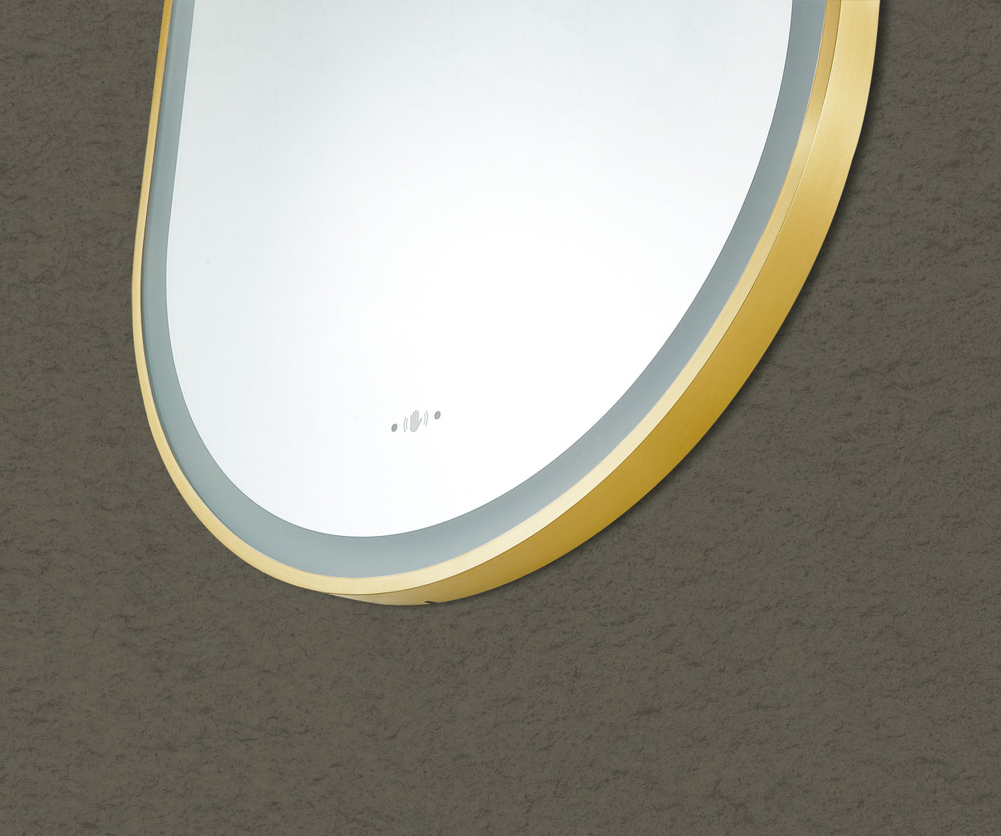 LFMOV4590-BG Olivia Powder Coated, Brushed Gold Oval Wall Mounted Mirror