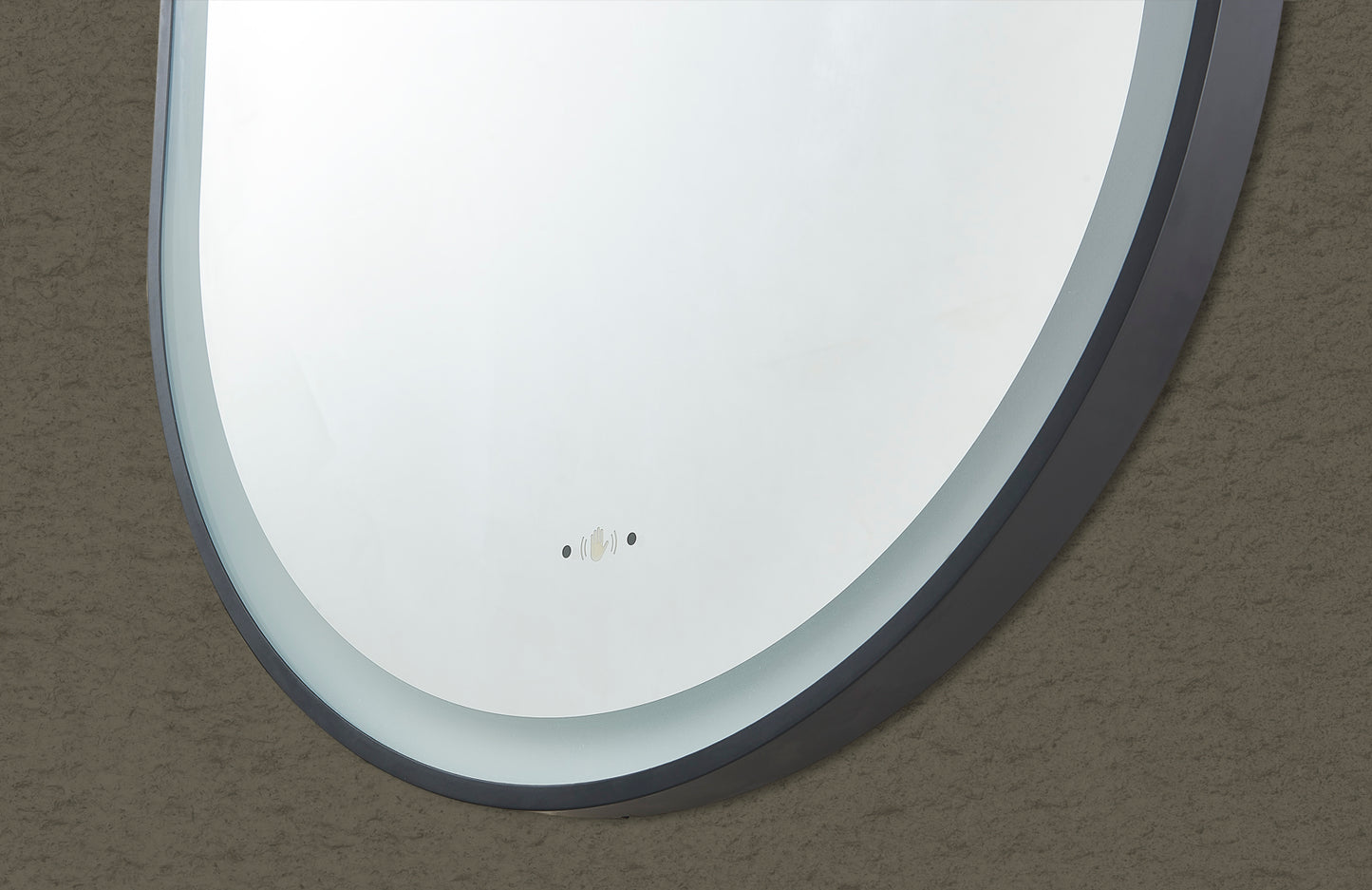 LFMOV4590-MB Olivia Powder Coated Black Oval Wall Mounted Mirror