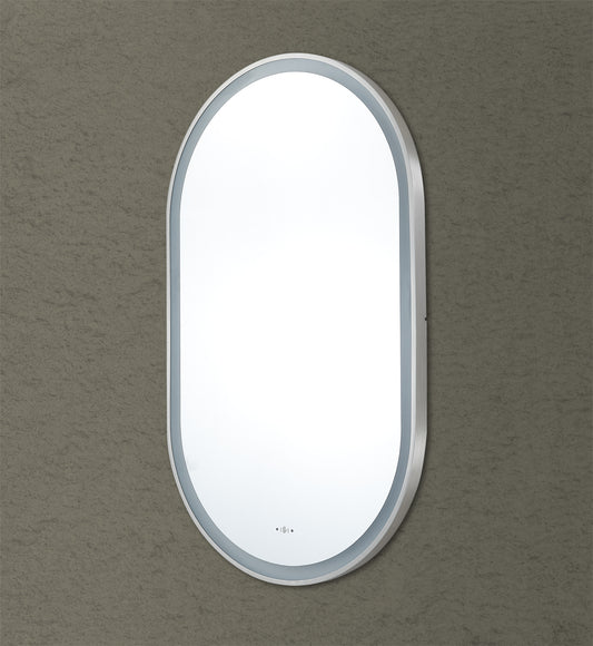LFMOV60100-BN Olivia Powder Coated, Brushed Nickel Oval Wall Mounted Mirror