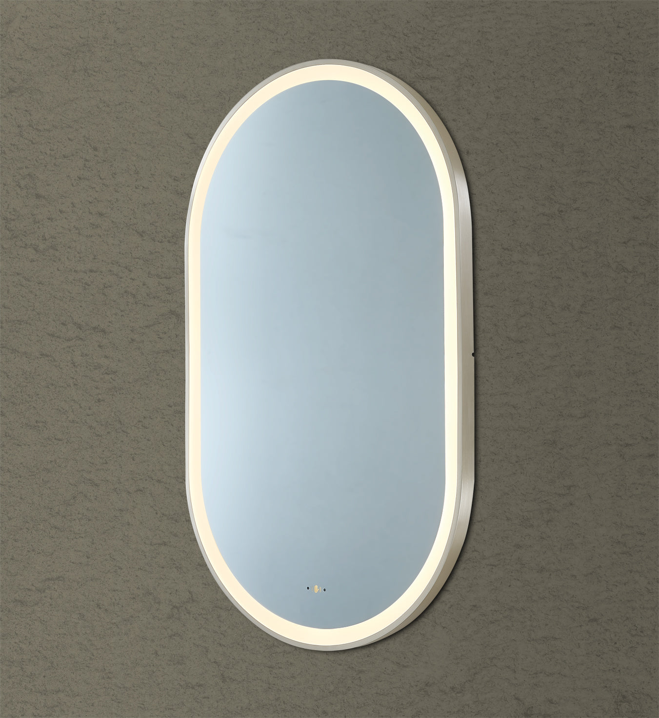 LFMOV60100-GM Olivia Powder Coated Gun Metal Oval Wall Mounted Mirror