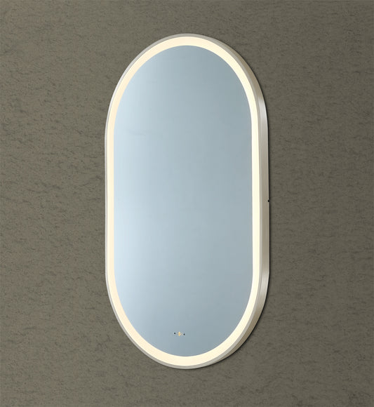 LFMOV60100-GM Olivia Powder Coated Gun Metal Oval Wall Mounted Mirror