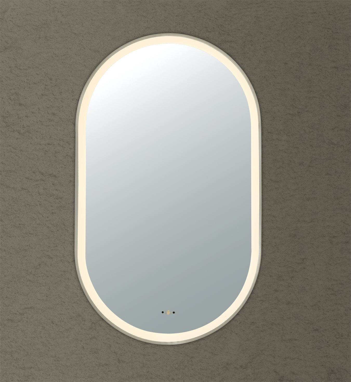 LFMOV60100-GM Olivia Powder Coated Gun Metal Oval Wall Mounted Mirror