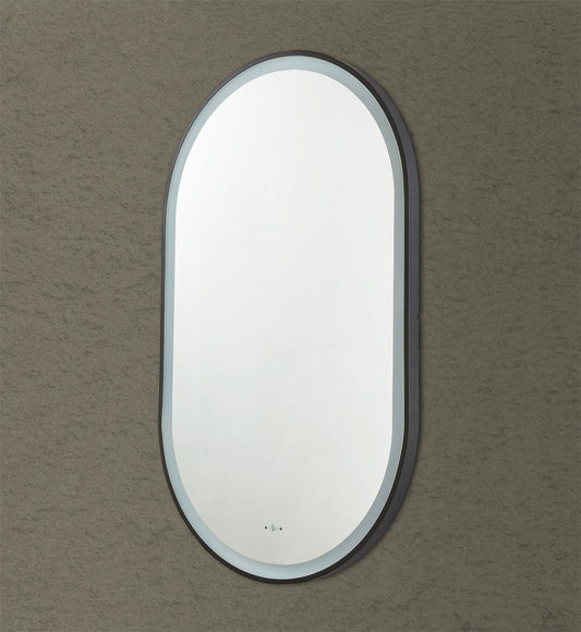 LFMOV60100-MB Olivia Powder Coated Black Oval Mirror