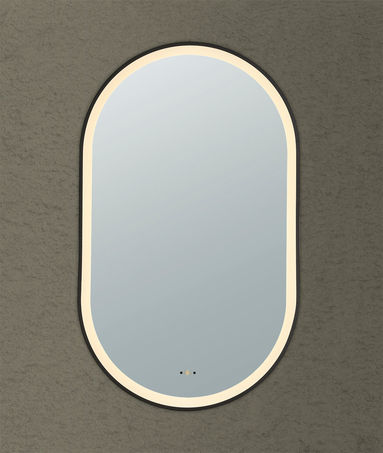 LFMOV60100-MB Olivia Powder Coated Black Oval Mirror