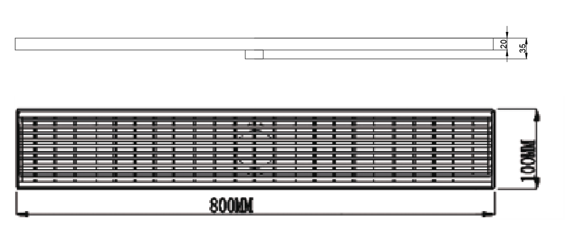 LGFD-GM600 Gun Metal Gun Metal Rectangular Floor-mounted Floor Drain