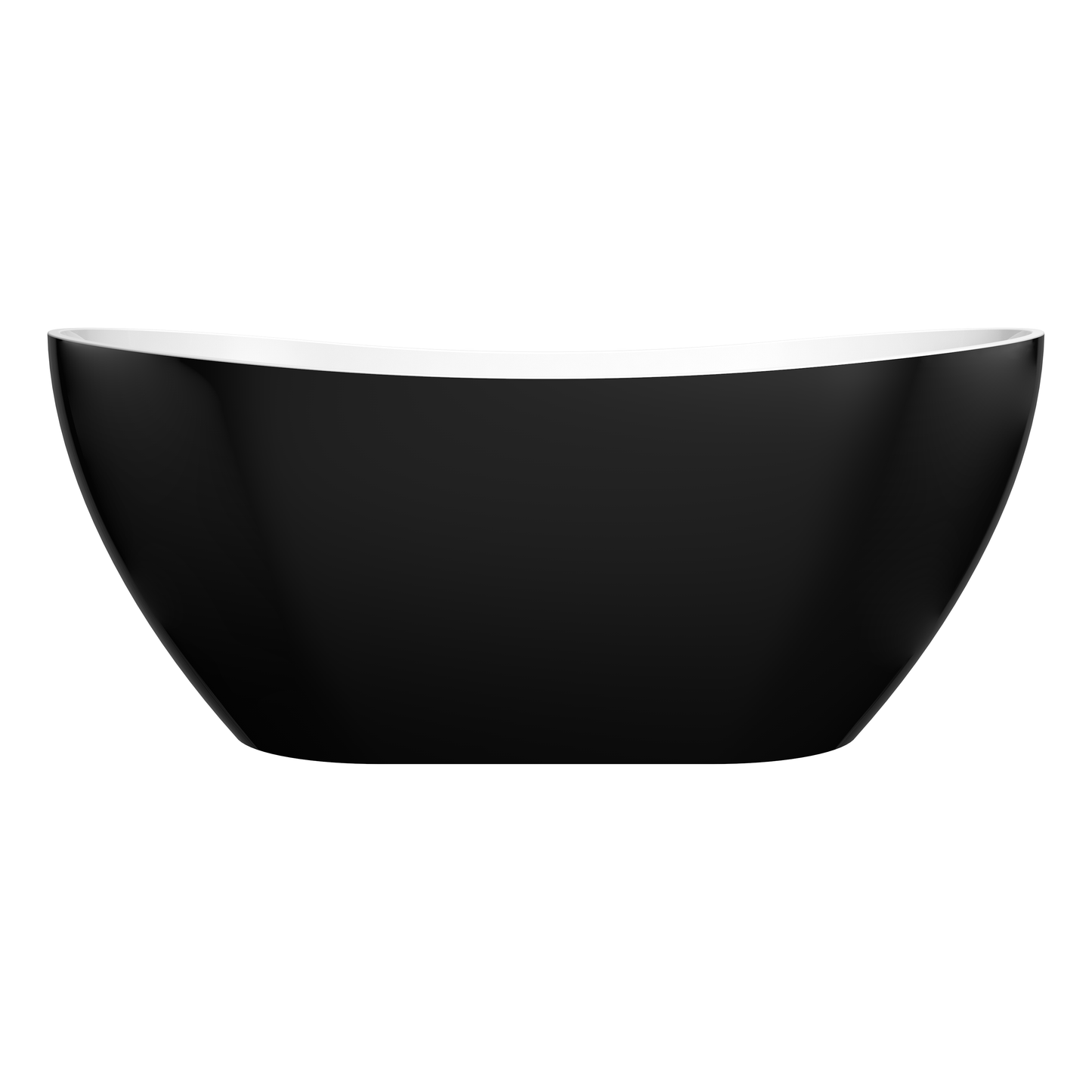 MBBT-4-1500 Matte White and Black Oval Free Standing Bathtub
