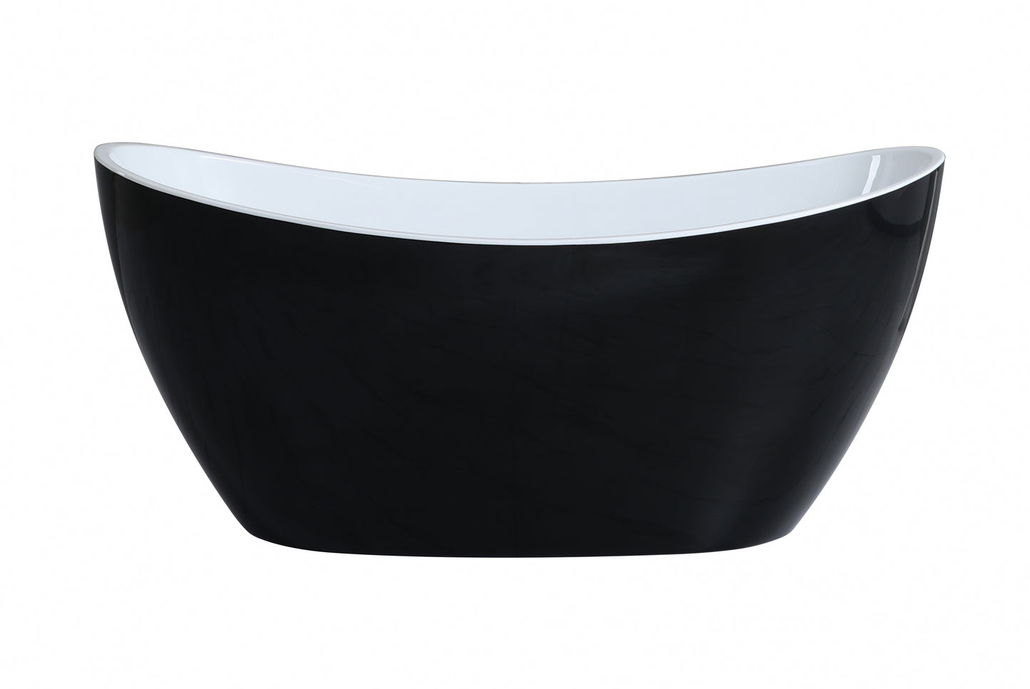 MBBT-4-1700 Matte White and Black Oval Free Standing Bathtub