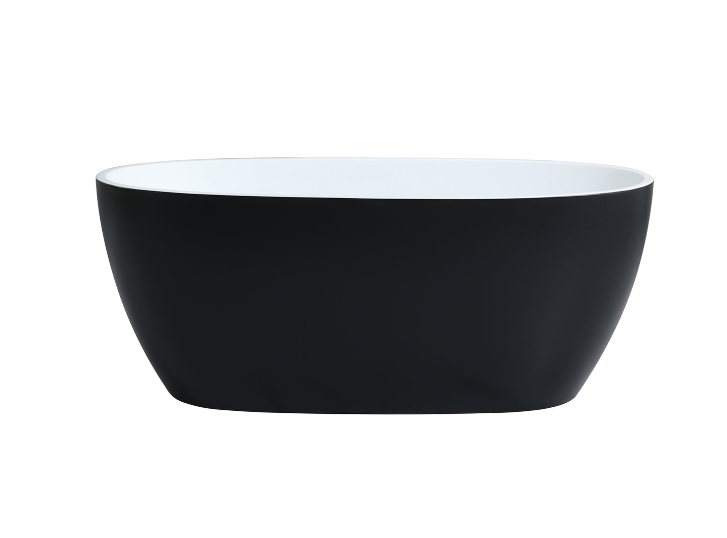 MBBT-5-1500 Stella Matte White and Black Oval Free Standing Bathtub