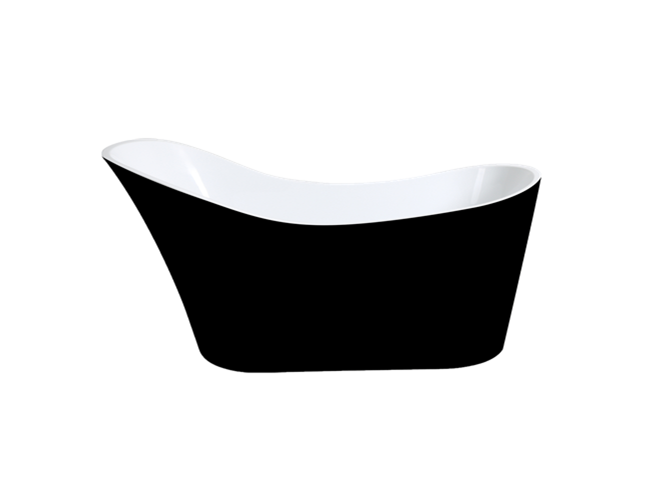 MBBT-8-1700 Bevel Matte White, Black Special Shape Free Standing Bathtub