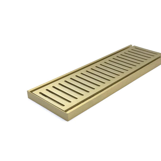 MS-21GRT-G Ezy Flow Brushed Gold Rectangular Floor-mounted Floor Grate