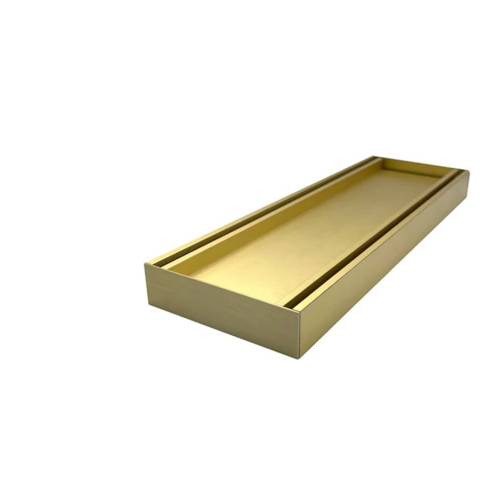 MS-21TIG-G Aluminium Slimline Matte Yellow Gold Rectangular Floor-mounted Floor Drain