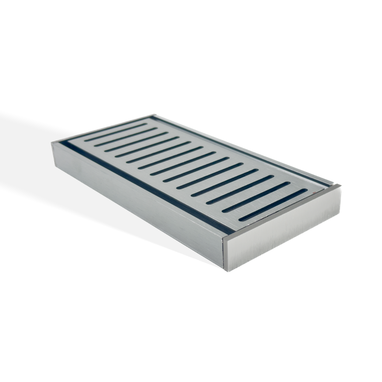 MS-EF21GRT-GM Aluminium Slimline Tile Insert Brushed Gunmetal Rectangular Floor-mounted Floor Grate