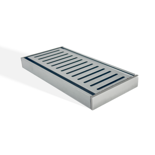MS-EF21GRT-GM Aluminium Slimline Tile Insert Brushed Gunmetal Rectangular Floor-mounted Floor Grate