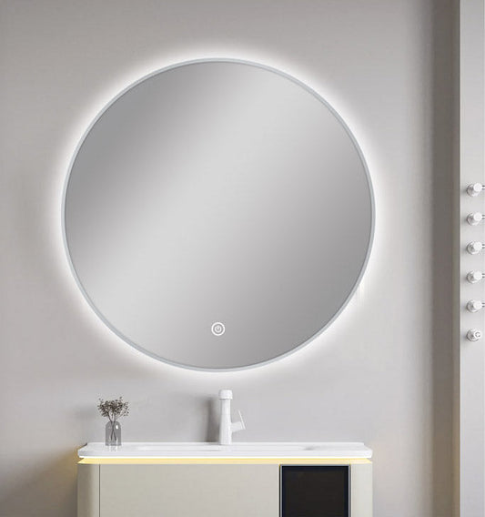 MS-R75B-N Brushed Nickel Round Wall Mounted LED Mirror