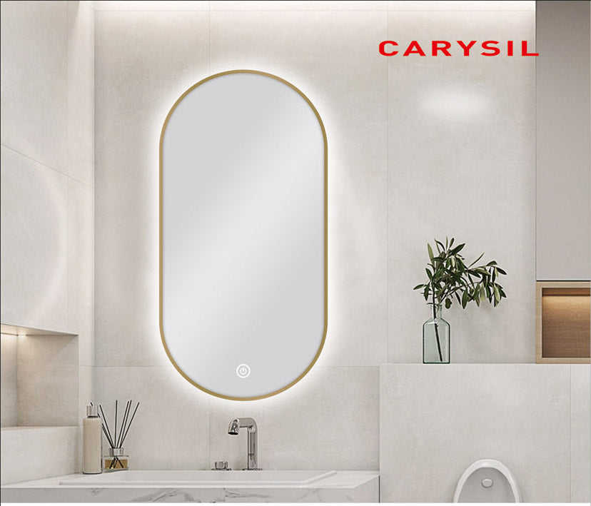 MS-RW4590B-G Polished Gold Pill Mirror