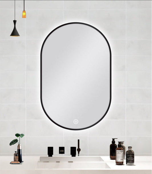 MS-RW6090B-B Matte Black Oval Mirror