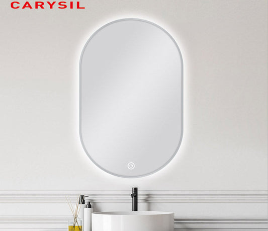 MS-RW6090B-GU Matte Gunmetal Grey Oval Wall Mounted Mirror