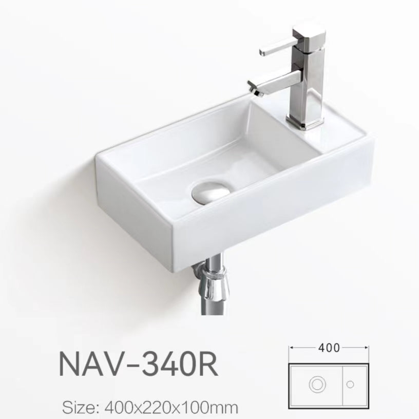 NAV-340R Gloss White Rectangular Above Counter Basin