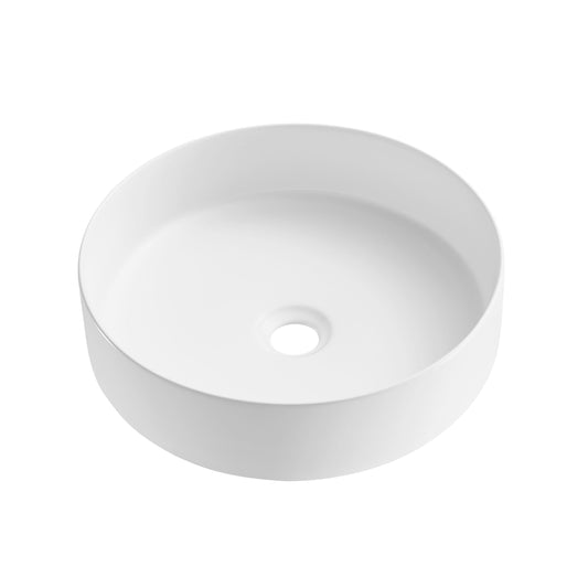 NAV-360MATTE Matte White Round Above Counter Basin