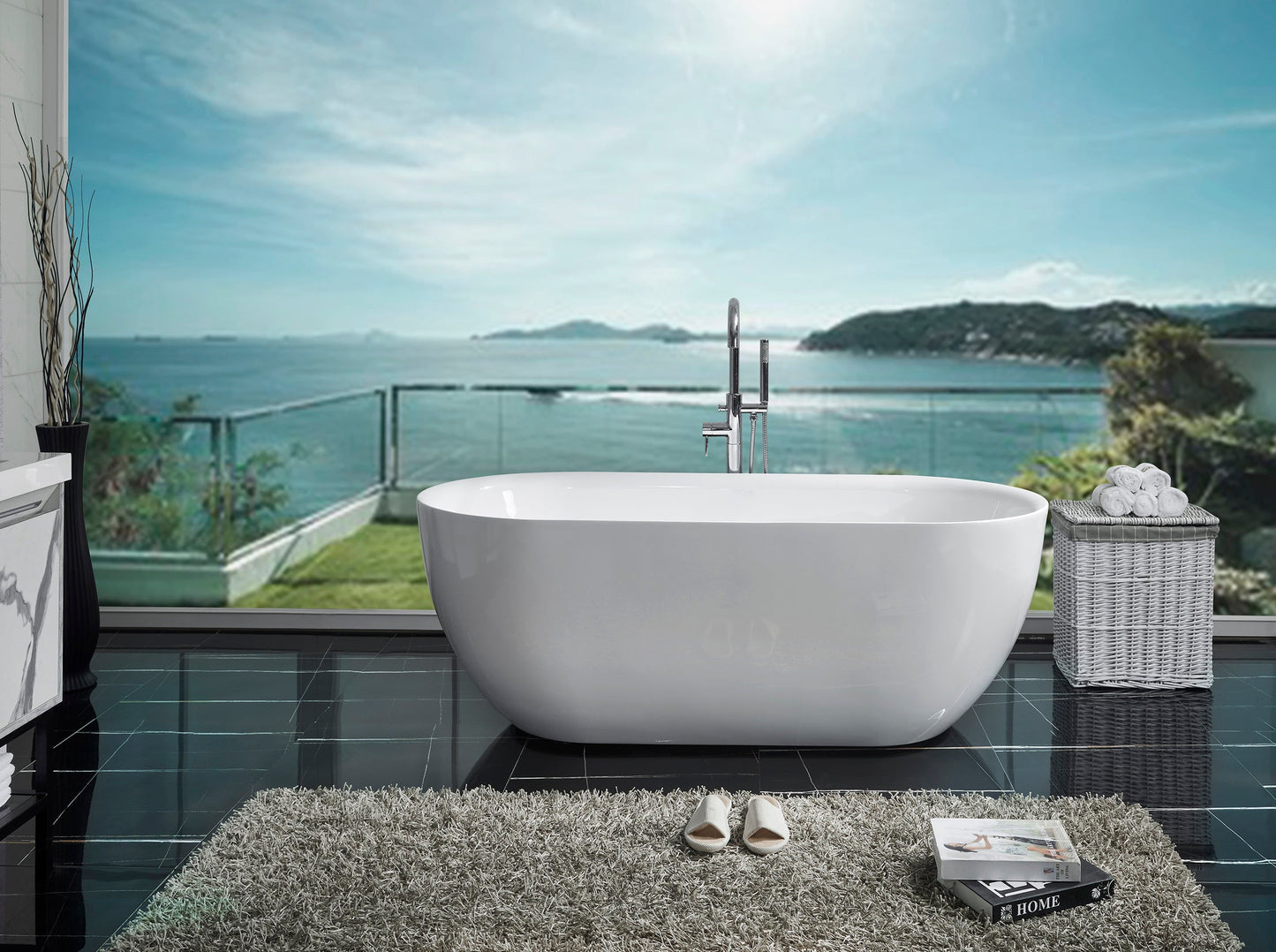 NAV-FS1700 Berri Gloss White Free Standing Bathtub