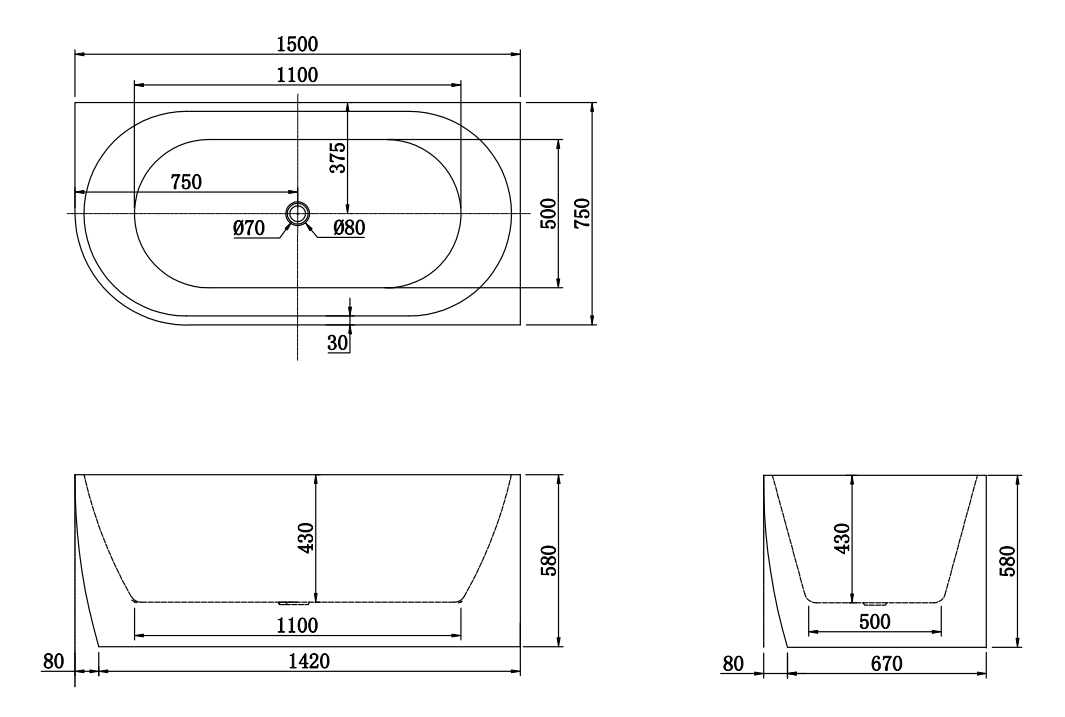 NAV-RCB1500 Gina Gloss White Right Corner Corner Bathtub