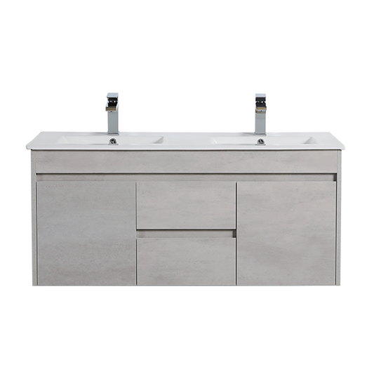 NC124DWH Nova Concrete Grey Rectangular Wall hung Vanity