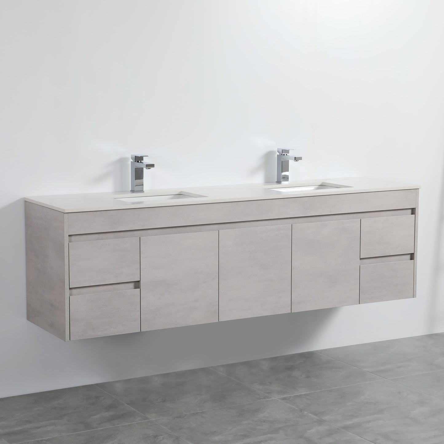 NC184WH Nova Concrete Grey Wall hung Vanity