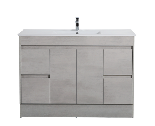 NC64WH Nova Concrete Grey Rectangular Wall Mounted Vanity